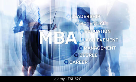 MBA - Master of business administration, e-learning, de l'éducation et de développement personnel, concept Banque D'Images