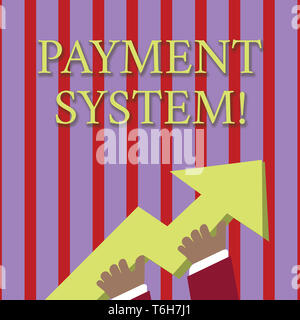 Texte de l'écriture écrit Système de paiement. Photo conceptuelle d'un système utilisé pour payer ou régler les transactions financières de la photo 3D énorme colorés Banque D'Images