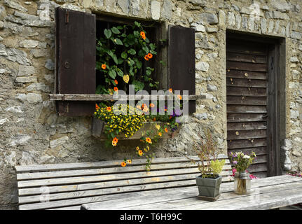 Décoration florale, ALP, hut Banque D'Images