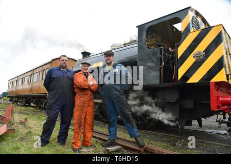 Pontypool et Blaenavon Railway. Un 0-6-0 saddle tank moteur à vapeur, construit par la société moteur Hunslet à Leeds en 1937, ex-Orient Moors le moteur n° 18. Banque D'Images