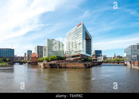 Architecture raffinée et bâtiments extraordinaires dans la HafenCity Hamburg Banque D'Images