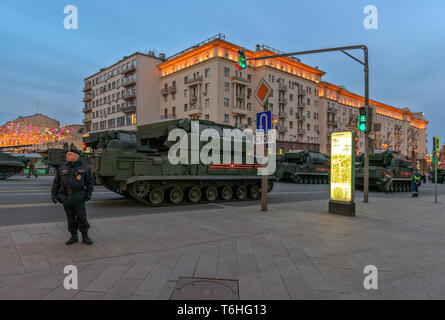 Moscou, Russie - 04,29.2018 : Répétition d'un défilé militaire à la célébration d'une fête de la Victoire Banque D'Images