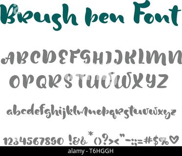 Alphabet anglais vecteur manuscrite script sur fond blanc. L'écriture informelle avec police manuscrite lettre majuscules et minuscules et Illustration de Vecteur