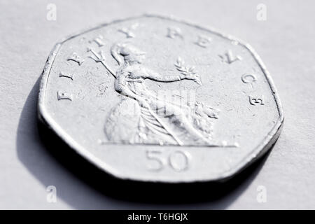 Photo macro d'un pence Anglais Banque D'Images