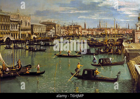 Entrée du Grand Canal et l'église della Salute Le Grand Canal et l'église de la Santé 1739 par Bernardo Bellotto né à Venise, 1721 - Varsovie, 1780, l'italien, l'Italie, Banque D'Images