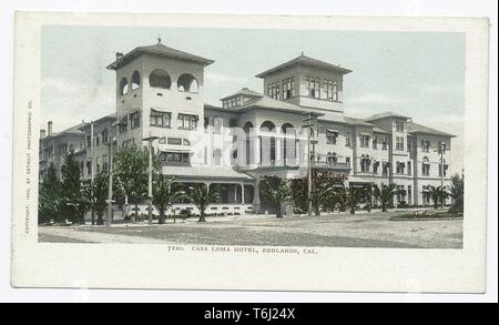 Detroit Publishing Company vintage carte postale de l'hôtel Casa Loma, à Pasadena, Californie, 1903. À partir de la Bibliothèque publique de New York. () Banque D'Images