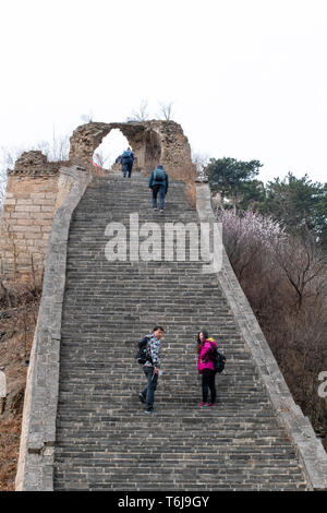 Huanghuacheng est la grande muraille de Chine et en généralement pas réparé et moins commune pour les voyageurs et une courte distance en voiture de Pékin Banque D'Images