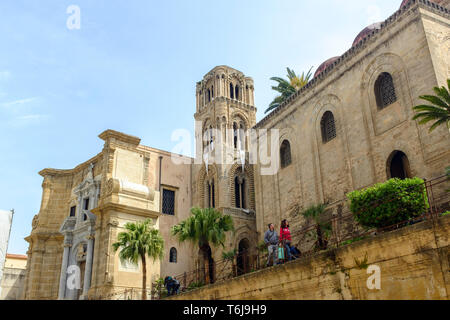 Santa Maria dell'Ammiraglio, Piazza Bellini, Palerme, Sicile, Italie Banque D'Images