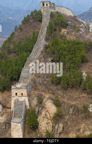 Huanghuacheng est la grande muraille de Chine et en généralement pas réparé et moins commune pour les voyageurs et une courte distance en voiture de Pékin Banque D'Images