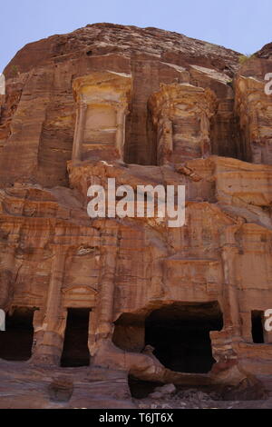 Le tombeau corinthien, ainsi appelé tombe royale, Petra, Jordanie. (Façade semblable à la tombe du Trésor et le monastère tombe) Banque D'Images