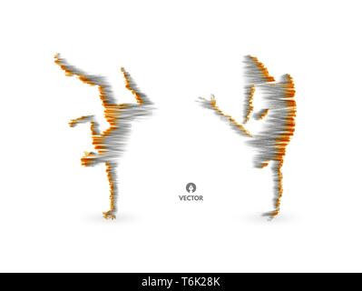 L'homme est de poser et de la danse. Modèle 3d de l'homme. Symbole du sport. Vector illustration. Illustration de Vecteur