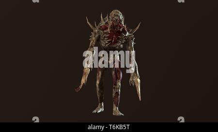 Post-nucléaire soldat mutant apocalypse 3D render Banque D'Images