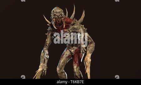 Post-nucléaire soldat mutant apocalypse 3D render Banque D'Images