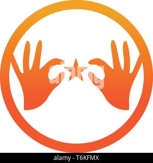 Logo de soins des mains et des symboles icônes de modèle Illustration de Vecteur