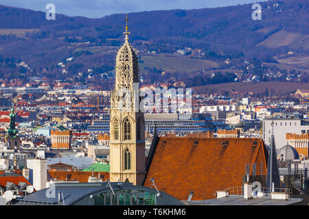 Vue depuis la cathédrale Saint Stephan à Vienne Autriche Banque D'Images