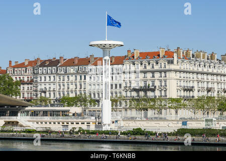 Quais du Rhône, Lyon, France Banque D'Images