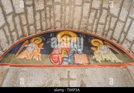 Ancienne peinture religieuse sur le mur Banque D'Images
