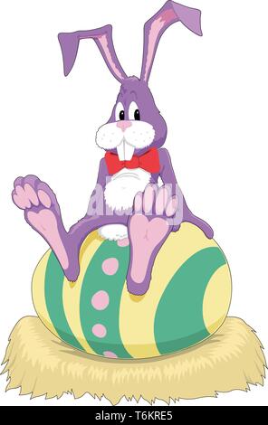 Vector Cartoon Illustration Lapin de Pâques Illustration de Vecteur