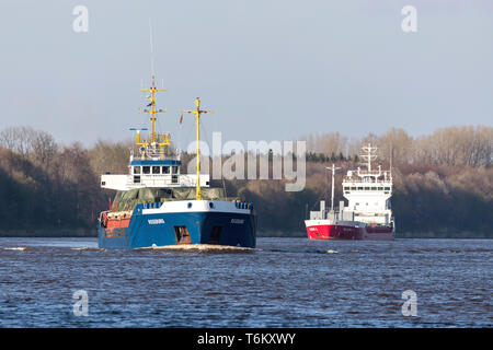 Cargo général ROSEBURG dans le canal de Kiel Banque D'Images