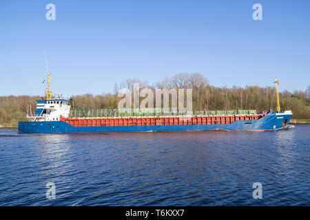 Cargo général ROSEBURG dans le canal de Kiel Banque D'Images