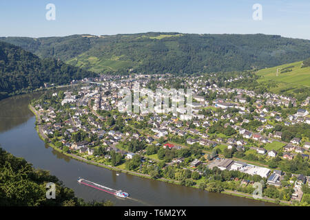 Vue aérienne de la Moselle à Cochem en Allemagne Banque D'Images