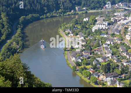 Vue aérienne de la Moselle à Cochem en Allemagne Banque D'Images