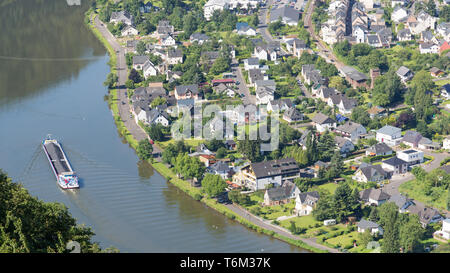 Vue aérienne de la Moselle à Cochem en Allemagne Banque D'Images