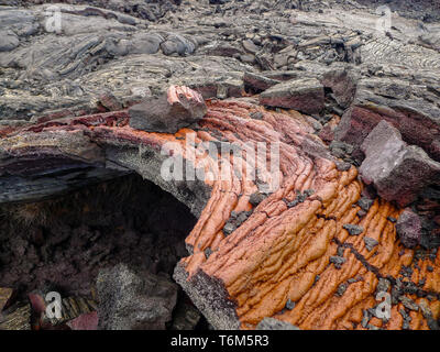 Pierres de lave séchée naturelle cassée sur Big Island, Hawaii Banque D'Images