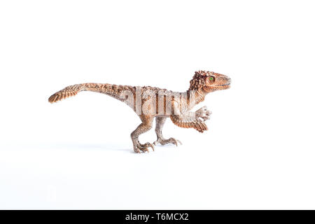 Dinosaure en plastique jouet - isolated on white Banque D'Images