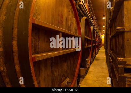 Cave de vinification de l'ITALIE DE BARILS Banque D'Images