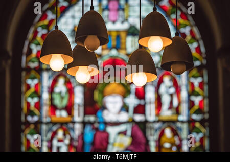 La fenêtre de l'église vitraux victoriens Banque D'Images