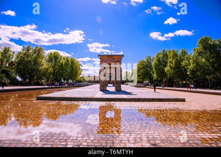 Temple de Debod. Temple égyptien offert par Egipt en Espagne en 1968. Madrid, Espagne. Photo prise - 26 avril 2019. Banque D'Images