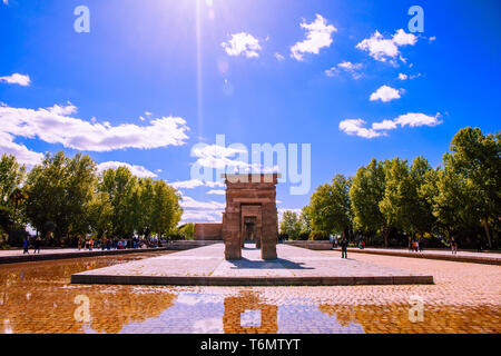 Temple de Debod. Temple égyptien offert par Egipt en Espagne en 1968. Madrid, Espagne. Photo prise - 26 avril 2019. Banque D'Images