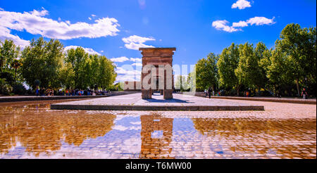 Temple de Debod. Temple égyptien offert par Egipt en Espagne en 1968. Madrid, Espagne. Photo prise - 26 avril 2019. Banque D'Images