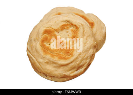 Ensemble de Muffins anglais isolé sur fond blanc Banque D'Images