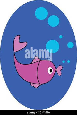 Poisson rose vector illustration sur fond blanc Illustration de Vecteur