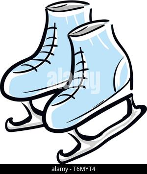 Patins à glace illustration vecteur sur fond blanc Illustration de Vecteur