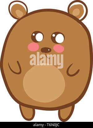 Un Innocent Mignon Bebe Ours Brun Rose Avec Dessin Couleur Vecteur Chin Ou Illustration Image Vectorielle Stock Alamy