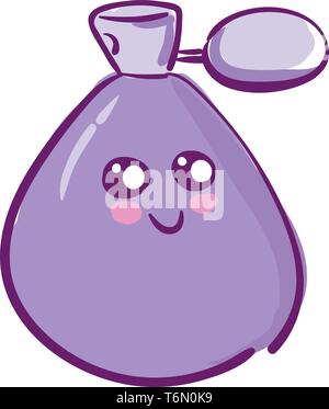 Un joli flacon de parfum en forme de ballon avec parfum violet vector dessin en couleur ou de l'illustration Illustration de Vecteur