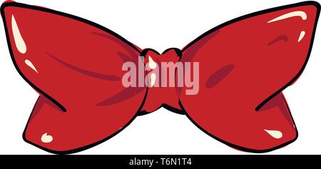 Une chaîne de clipart rouge noeud papillon avec deux sphères noires comme les yeux et le symbole du cœur qui relie les deux rubans en tissu en forme de papillon couleur vectorielle dr Illustration de Vecteur