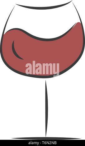 Partie d'un élégant Clipart verrerie potable qui sont des verres à pied composé de trois parties la jambe et pied bol à moitié rempli avec du vin rouge vector c Illustration de Vecteur