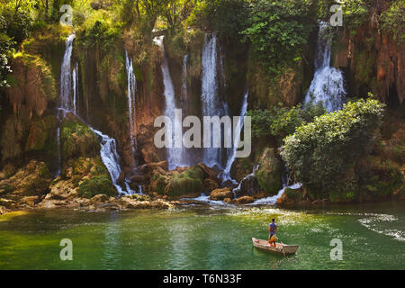 Cascade Kravice en Bosnie et Herzégovine Banque D'Images