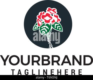 Fleur rose logo design concept vecteur modèle Illustration de Vecteur
