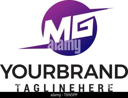Lettre MG concept design de logo template vector Illustration de Vecteur