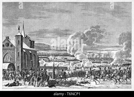 La bataille d'Eylau ou bataille de Preussisch-Eylau, 7 et 8 février 1807, l'amélioration de la reproduction numérique illustré sommaire de la vie de l'humanité au 19e siècle, édition 1901, Marx Publishing House, Saint-Pétersbourg. Banque D'Images