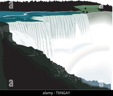 Niagara Falls Vector Illustration Illustration de Vecteur