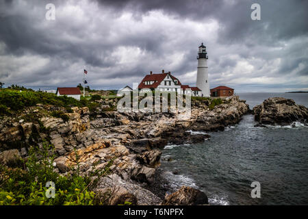 Le Portland Head Lighthouse à Cape Elizabeth, Maine Banque D'Images