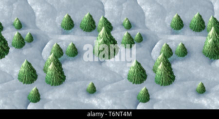 Paysages d'hiver sans soudure de fond avec des arbres de Noël Banque D'Images