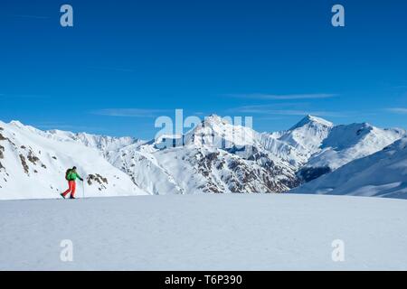 159 dans Ski Val Laver, montagnes avec Stammerspitz, Piz Tschutta Muttler et à l'arrière, Grisons, Suisse Banque D'Images