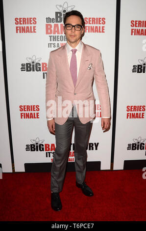 Pasadena, CA. 1er mai 2019. Jim Parsons dans The Big Bang Theory Series Finale Partie art le Langham Huntington Hotel à Pasadena, Californie le 1 mai 2019. Crédit : David Edwards/Daily/celeb Punch Media/Alamy Live News Banque D'Images